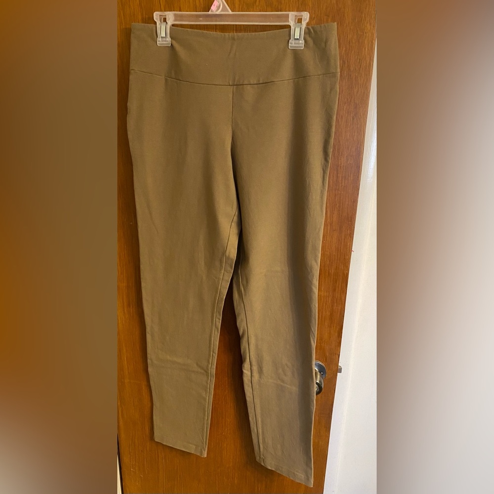 Women with Control shape enhancing pants size medium tall in khaki